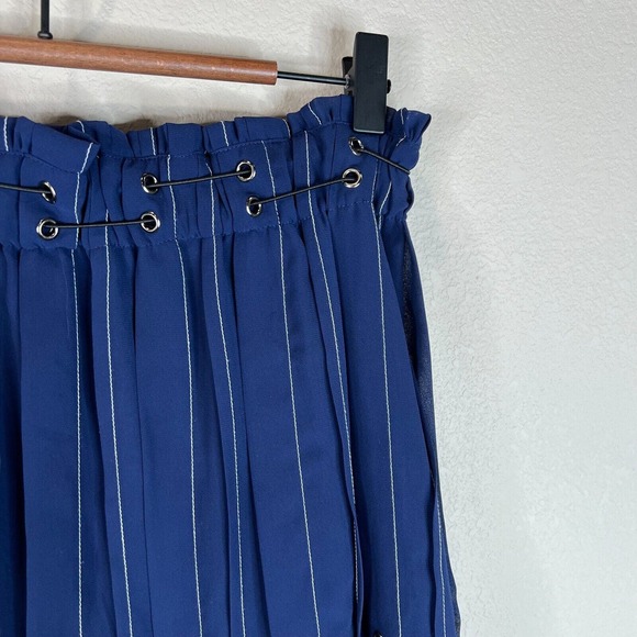 Tularosa Women's Pinstripe Hayley Skirt Elasticized Waist in Navy Size M - Picture 7 of 15